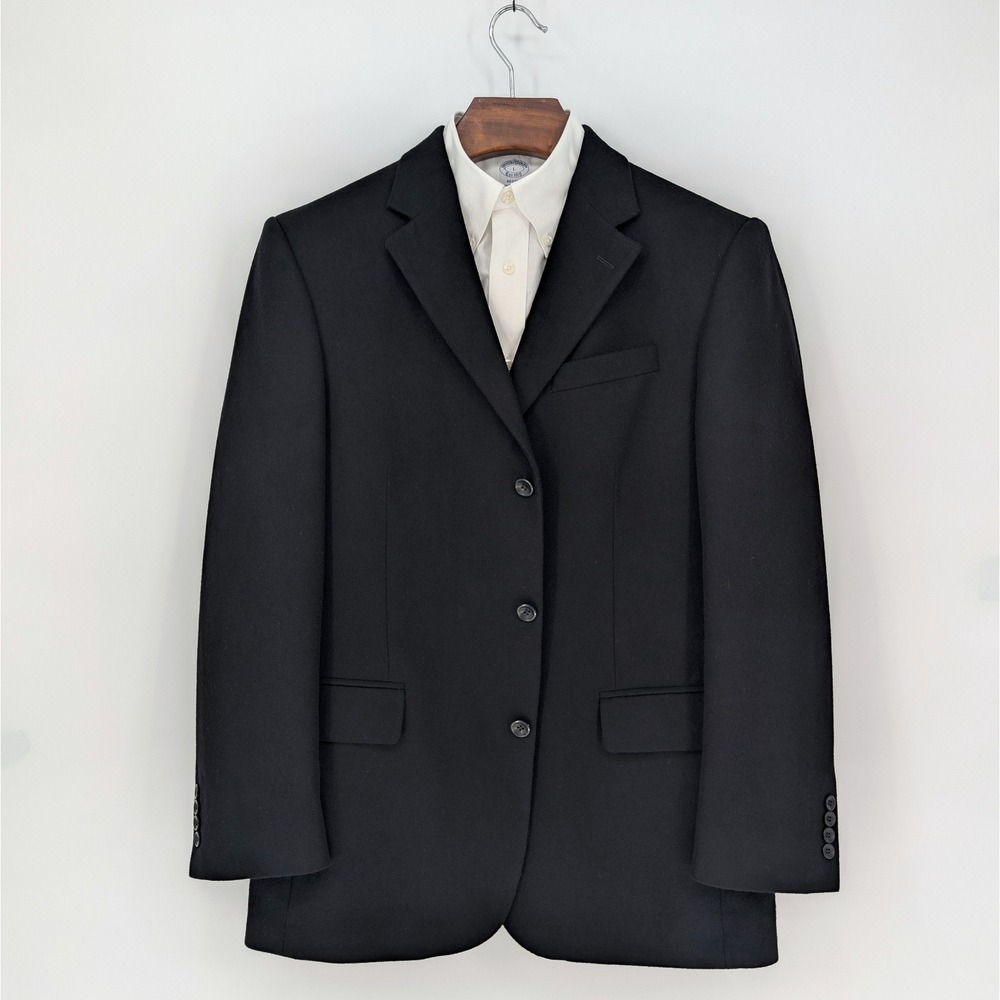 Oscar de la Renta Men's Black Wool Cashmere Blazer 42L 3 Button
